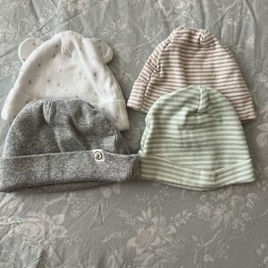 SOLD‼️Set of Four Baby Beanies in Neutral Tones